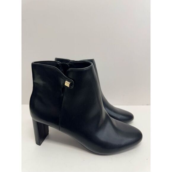 Alfani Boots Size 8.5 Black High Heel Almond Toe Zipper Closure Booties - Picture 3 of 10